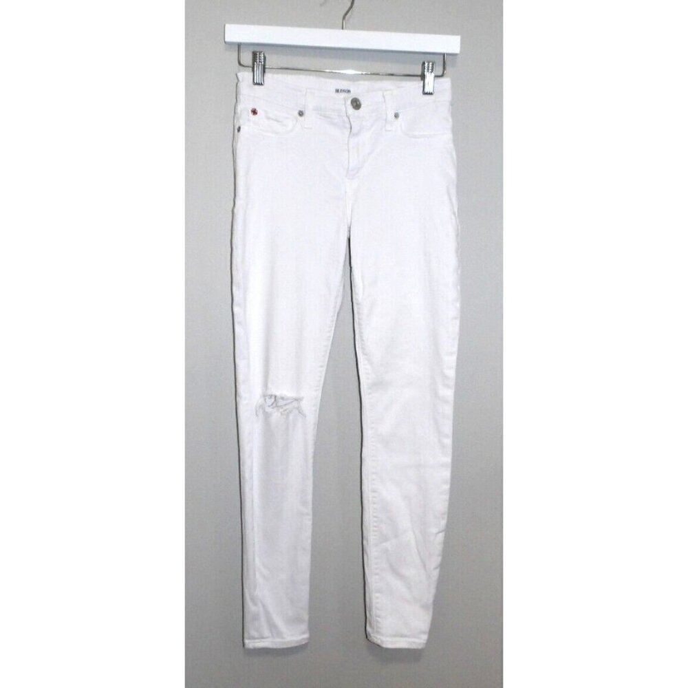 HUDSON Natalie white ankle jeans mid rise supper skinny 27.5" inseam women's 26